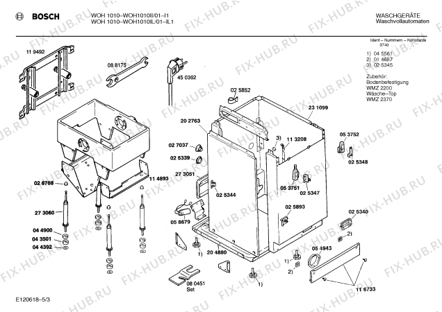 Взрыв-схема стиральной машины Bosch WOH1010IL, WOH1010 - Схема узла 03