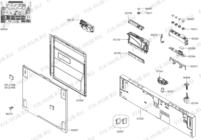 Взрыв-схема посудомоечной машины Gorenje GV64325XV (374894, PMS60I) - Схема узла 02