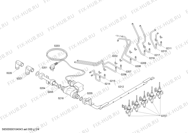 Схема №4 VG295114F с изображением Горелка для плиты (духовки) Bosch 00492308