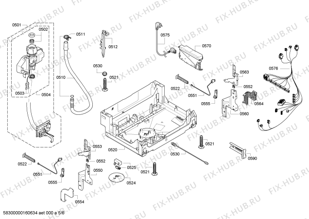 Схема №5 S51M69X9EU с изображением Силовой модуль запрограммированный для посудомоечной машины Bosch 00656925