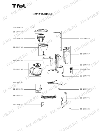 Схема №1 CM1115JP/9Q с изображением Емкость для кофеварки (кофемашины) Seb SS-200765
