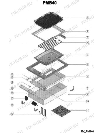 Схема №1 PMB40SF (F057361) с изображением Емкость для электрогриля Indesit C00279930