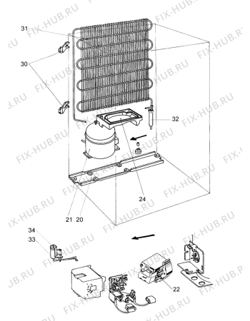 Взрыв-схема холодильника Electrolux ER1994I - Схема узла Cooling system 017