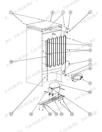 Взрыв-схема холодильника Indesit RA36G (F029604) - Схема узла