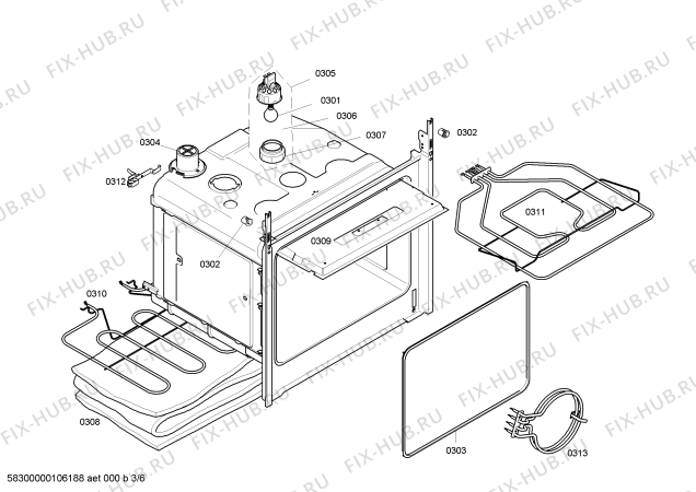 Схема №4 HEN330561 с изображением Ручка переключателя для плиты (духовки) Bosch 00423218