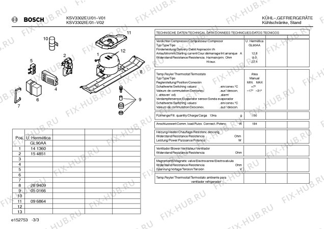 Взрыв-схема холодильника Bosch KSV3302EU - Схема узла 03