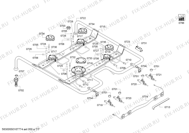 Схема №5 FRS5131GML с изображением Панель управления для электропечи Bosch 00743698