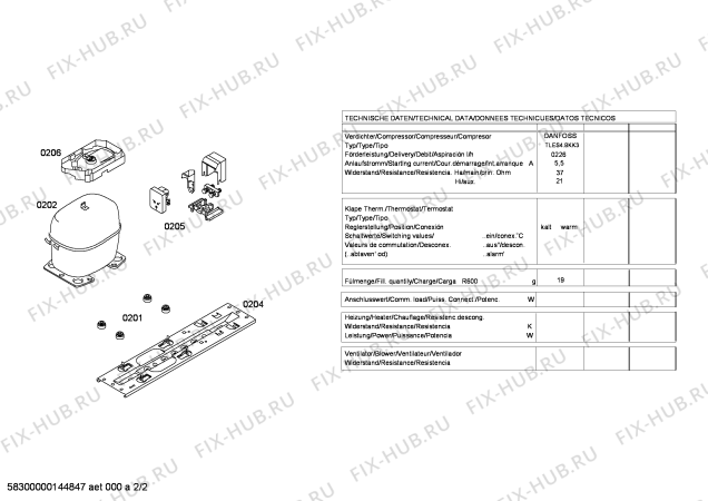 Взрыв-схема холодильника Bosch KTR15V22 - Схема узла 02