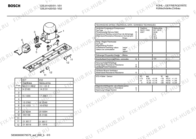 Взрыв-схема холодильника Bosch GSL81420 - Схема узла 03