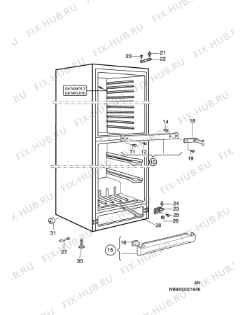Взрыв-схема холодильника Husqvarna Electrolux QT4529RW - Схема узла C10 Cabinet