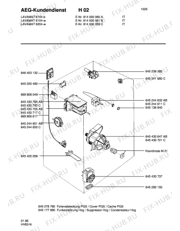 Взрыв-схема стиральной машины Aeg LAV6204 W - Схема узла Electrical equipment