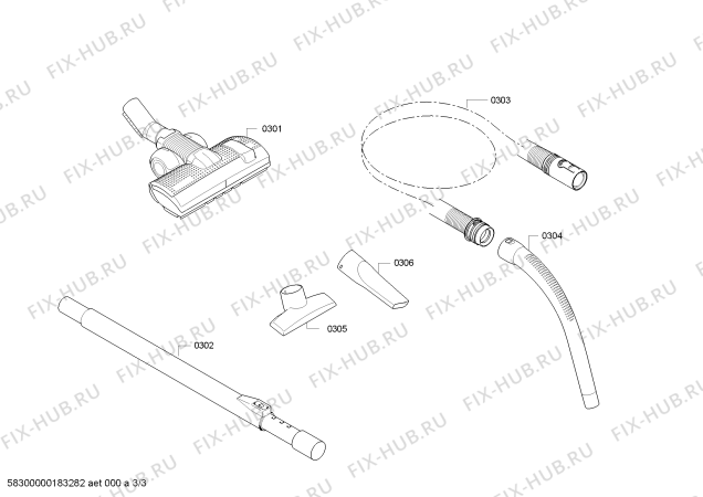Взрыв-схема пылесоса Bosch BSGL5320 BOSCH Free'e Allergy - Схема узла 03