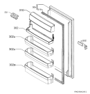 Схема №1 SFB51021AS с изображением Дверь для холодильной камеры Aeg 2256550019