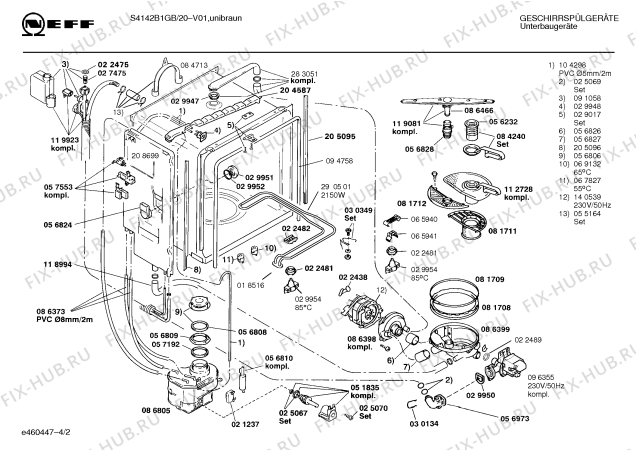 Схема №4 S4142B1GB с изображением Переключатель для посудомойки Bosch 00162906