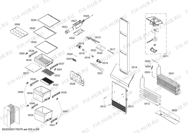 Схема №5 SXSVZFCPS с изображением Поднос для холодильника Bosch 00744519