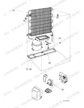 Взрыв-схема холодильника Zanussi ZRC217C - Схема узла Cooling system 017