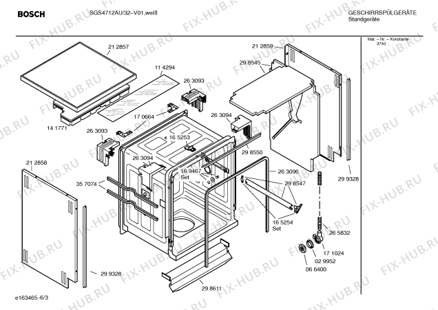 Взрыв-схема посудомоечной машины Bosch SGS4712AU - Схема узла 03