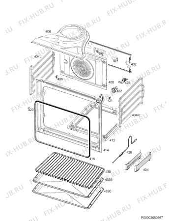 Взрыв-схема плиты (духовки) Voss Electrolux IED6901-RF - Схема узла Oven
