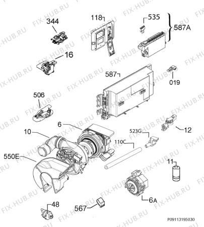 Схема №4 F66603VI0P с изображением Микромодуль для электропосудомоечной машины Aeg 973911434333051