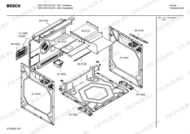 Взрыв-схема плиты (духовки) Bosch HEV1551EU - Схема узла 05