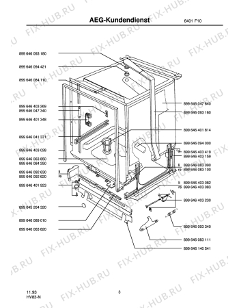 Взрыв-схема посудомоечной машины Unknown VA 6005H 911 3701-00 - Схема узла Section2