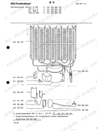 Взрыв-схема холодильника Unknown 1489 B - Схема узла Freezer cooling system