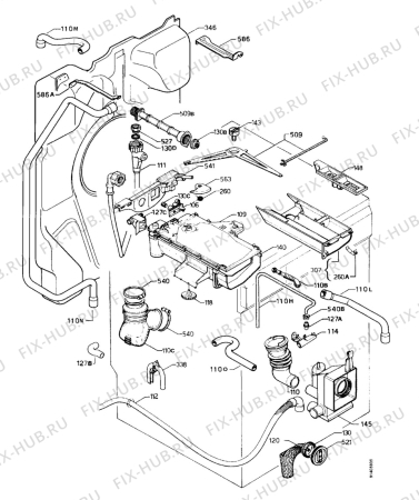 Взрыв-схема стиральной машины Electrolux EW1440F - Схема узла Water equipment
