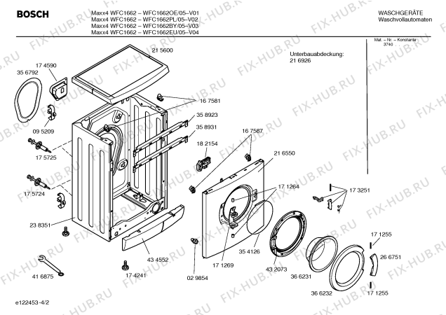 Схема №2 WFC1662PL Maxx4 WFC1662 с изображением Таблица программ для стиральной машины Bosch 00586569
