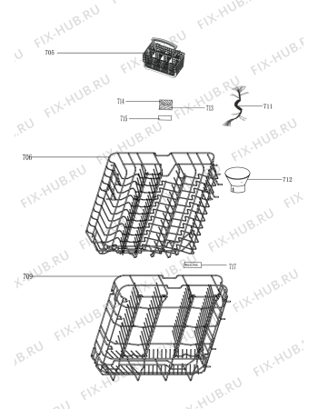 Схема №3 GCX 4862 с изображением Уплотнение для посудомойки Whirlpool 482000018778