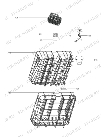 Взрыв-схема посудомоечной машины Whirlpool ADGU 872 WH - Схема узла