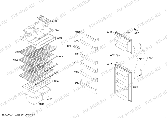 Схема №3 RB29B7S45C с изображением Вставная полка для холодильника Bosch 00439304