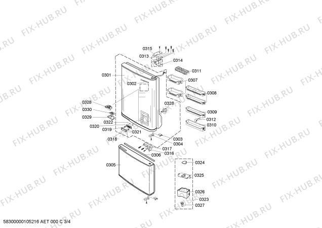 Схема №2 SN629EPNSQ/XEG с изображением Решетка для холодильной камеры Bosch 00496259