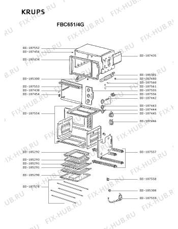 Схема №1 FBC651/4G с изображением Переключатель для плиты (духовки) Krups SS-187443