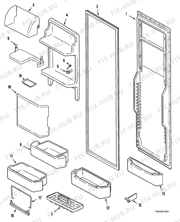 Взрыв-схема холодильника Electrolux GC2228GEH9 - Схема узла Right Door