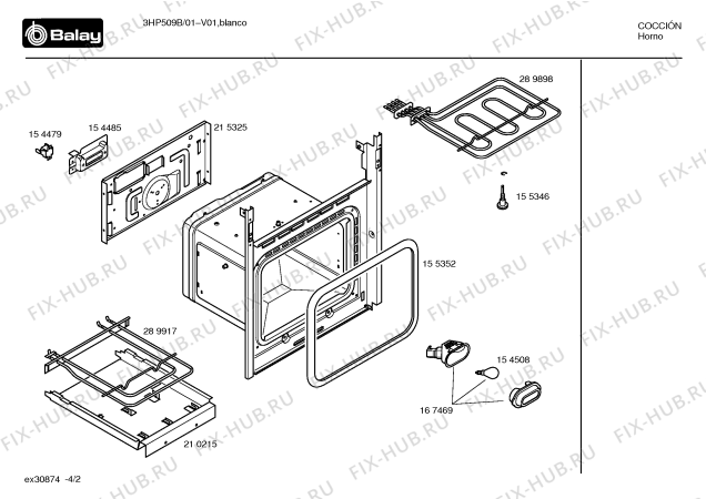 Схема №3 3HP509B с изображением Ящик для плиты (духовки) Bosch 00236789