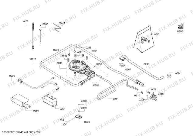 Взрыв-схема плиты (духовки) Bosch PRA326B70E 1W C30F BO IH5 PROFI-LINE - Схема узла 02