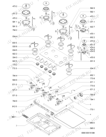Схема №1 AKM 460/WH/01 с изображением Поверхность для духового шкафа Whirlpool 481245068254