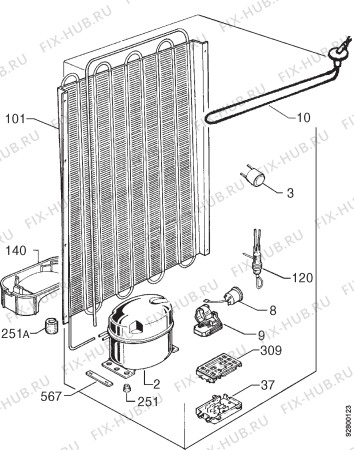 Взрыв-схема холодильника Zanussi ZFD19/5 - Схема узла Cooling system 017