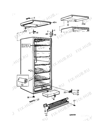 Взрыв-схема холодильника Faure 81.53-1 - Схема узла C10 Cabinet