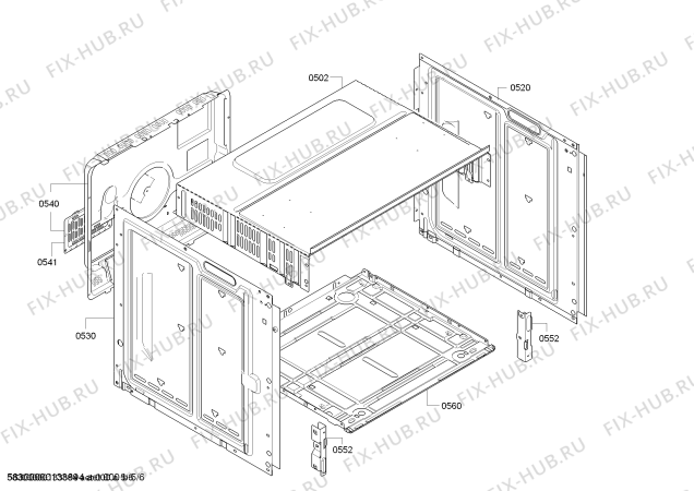 Взрыв-схема плиты (духовки) Siemens HB10AB220 - Схема узла 05