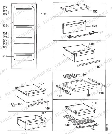 Взрыв-схема холодильника Electrolux EU7718C - Схема узла Section 3