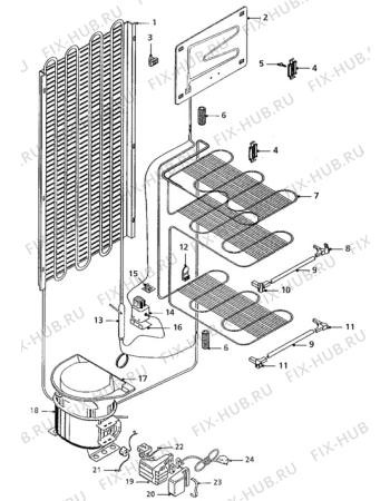 Взрыв-схема холодильника Electrolux TR1059 - Схема узла Cooling system 017