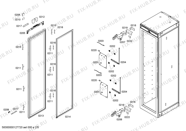 Схема №2 K7961X0 с изображением Панель для холодильника Bosch 00667592