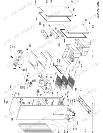 Схема №1 KG 1193 A2+ IO с изображением Дверка для холодильной камеры Whirlpool 481010586998