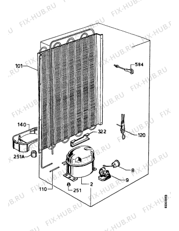 Взрыв-схема холодильника Zanussi ZI2430 - Схема узла Cooling system 017