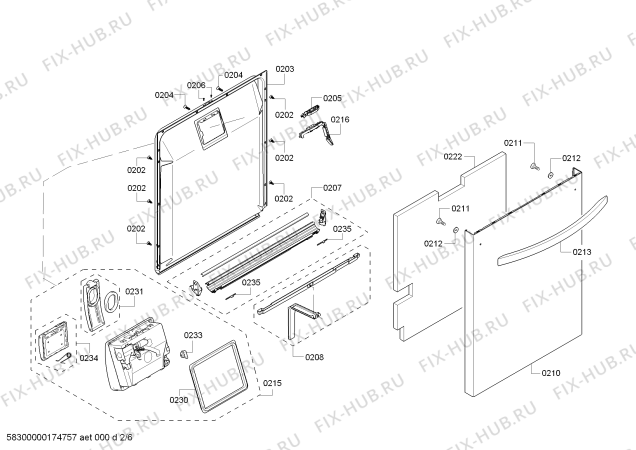 Взрыв-схема посудомоечной машины Kenmore S48KML16UC Kenmore - Схема узла 02