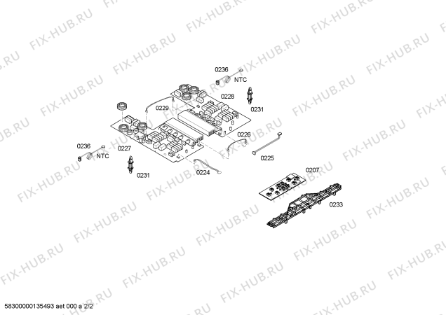 Взрыв-схема плиты (духовки) Bosch PIE675N24E IH6.1 - Standard - Схема узла 02