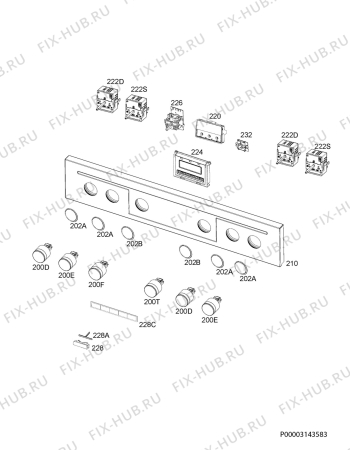 Взрыв-схема плиты (духовки) Aeg CCB6670APM - Схема узла Command panel 037