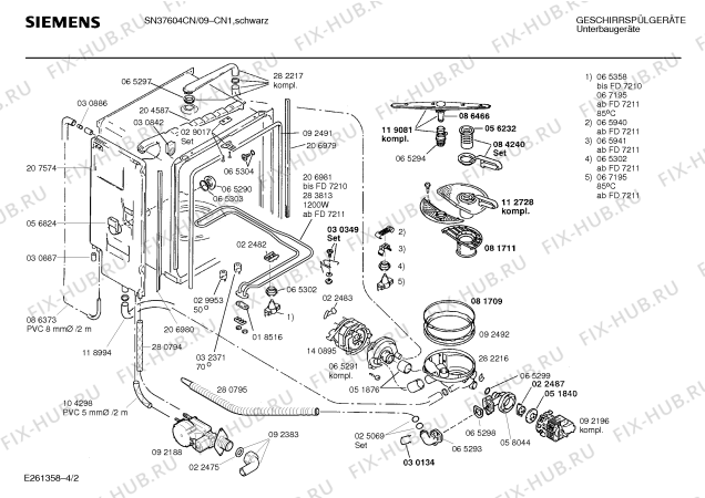 Схема №2 SN37604CN с изображением Панель для электропосудомоечной машины Siemens 00282857