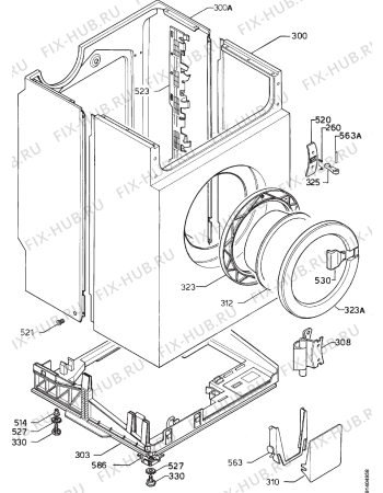 Взрыв-схема стиральной машины Zanussi FLC512 - Схема узла Cabinet + armatures